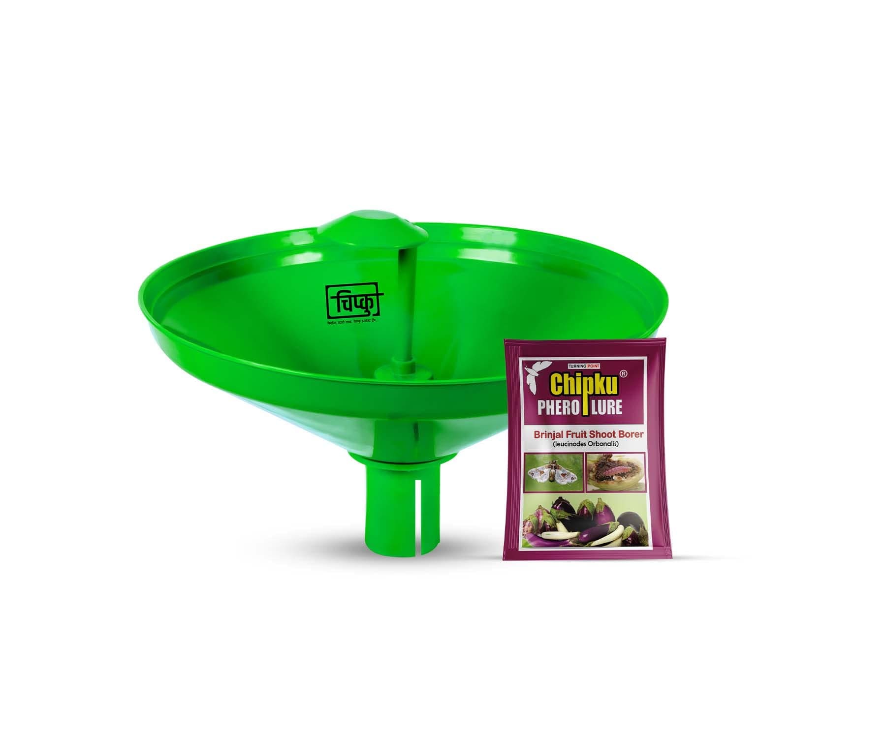 CHIPKU | PHEROMONE WATER TRAP WITH LUCINODES ORBONALIS LURE | Useful For Brinjal Fruit And Shoot Borer 