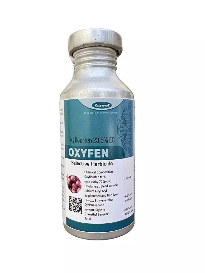 Katyayani Oxyfen Oxyflurofen 23.5% EC Pre And Post Emergence Herbicide Control Broad Leafy Weeds