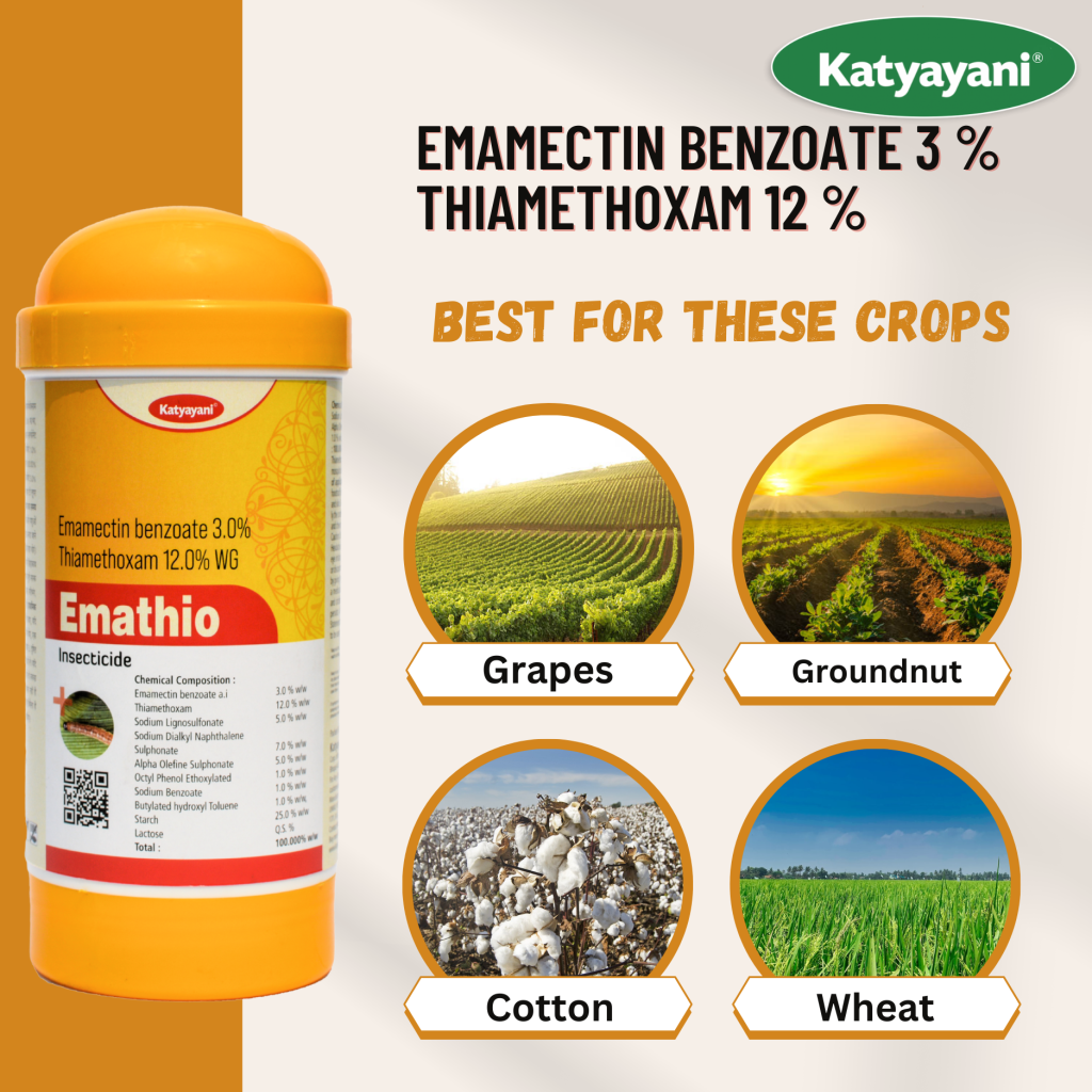 Katyayani Emathio Emamectin benzoate 3 % thiamethoxam 12 % wg road Spectrum Insecticide 