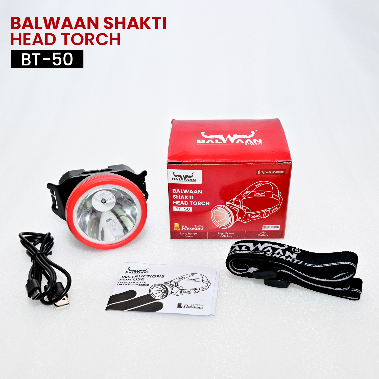 Balwaan Shakti LED Flashlight Head Torch BT-50