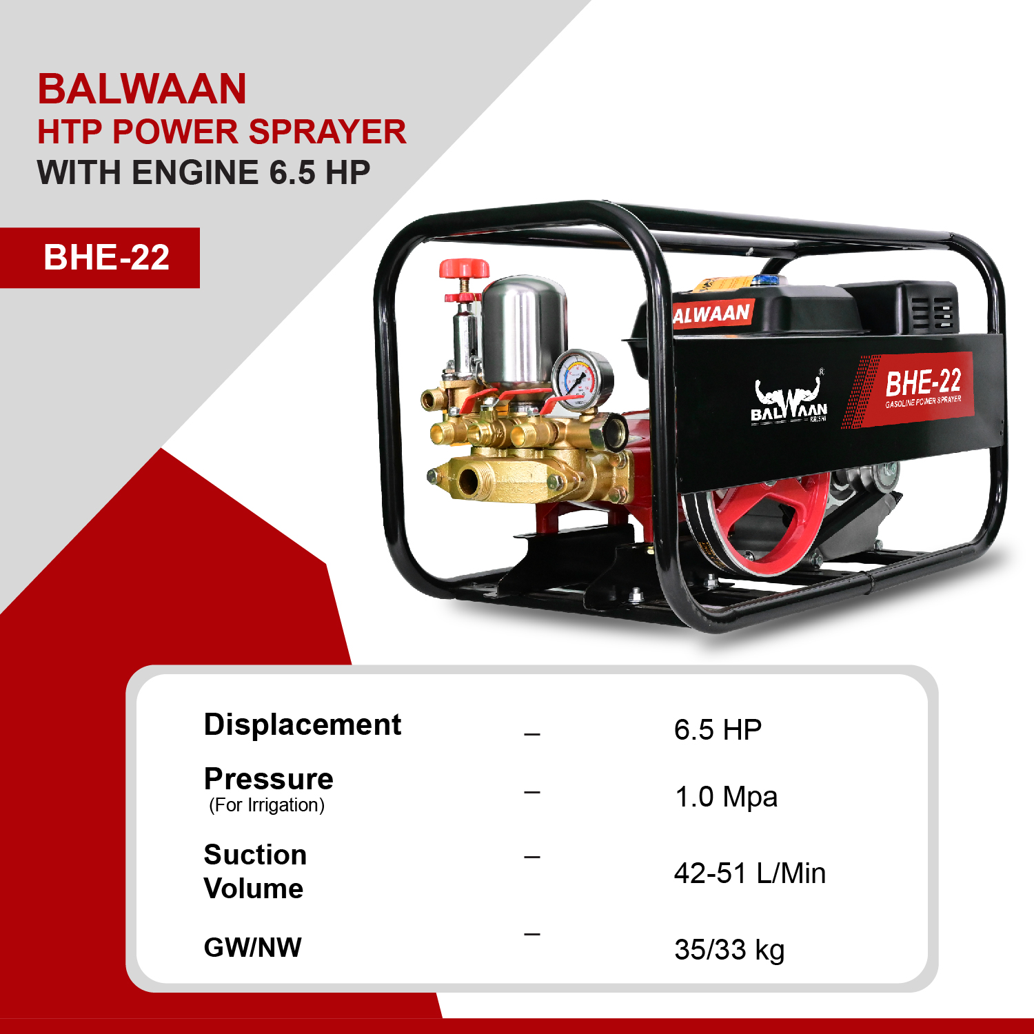 Balwaan BHE-22 HTP with Enigne 6.5HP