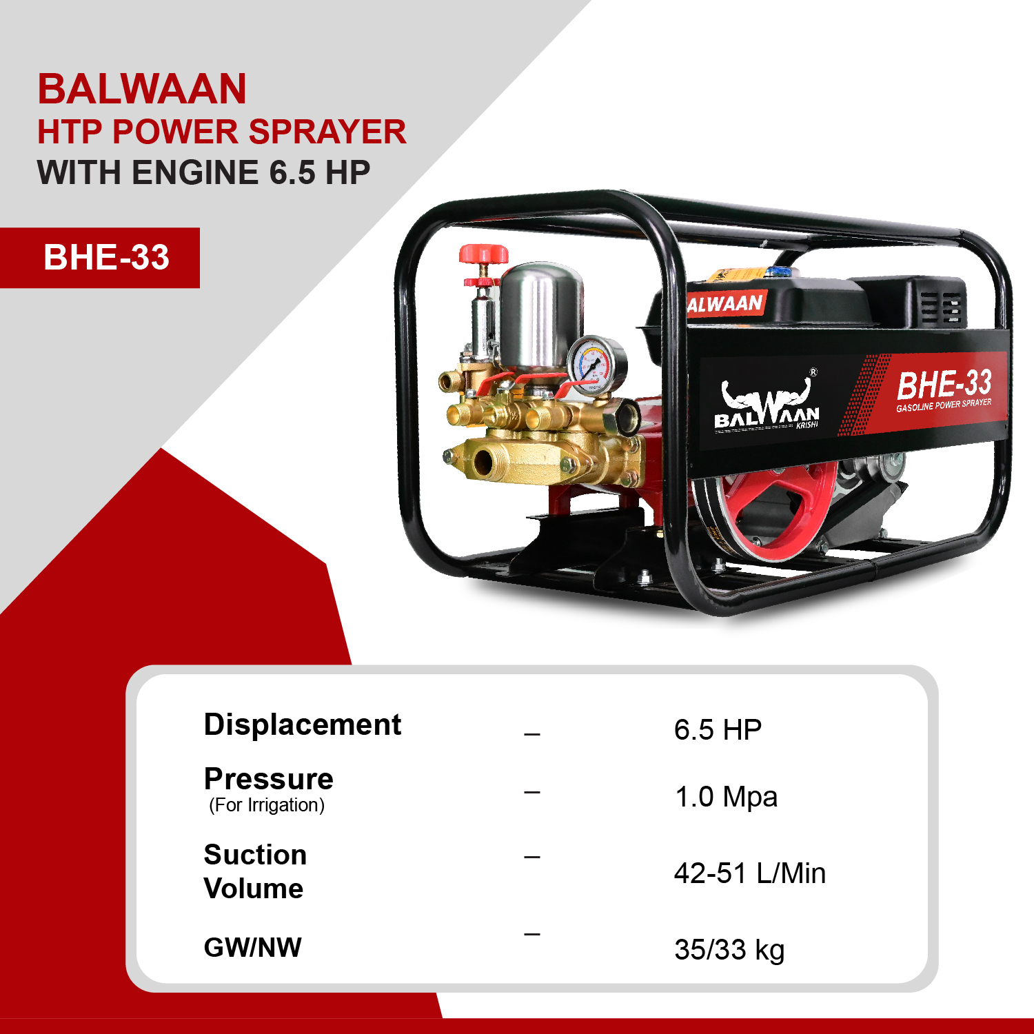Balwaan BHE-33 HTP with Engine 7.5HP
