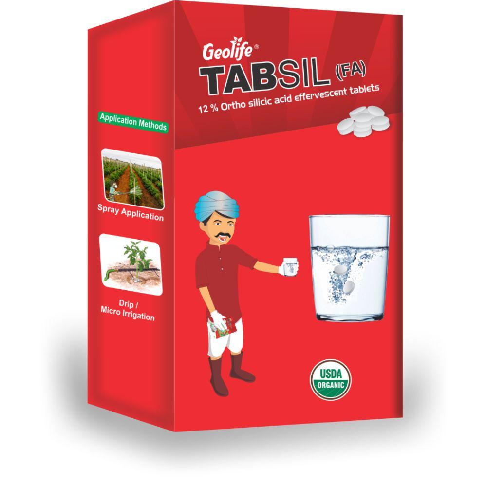 GEOLIFE | TABSIL (FA) 12% Ortho Silicic Acid Effervescent Tablets |  Silicon Tablets Fertilizers | Nano technology with highest percentage of Ortho Silicic Acid  