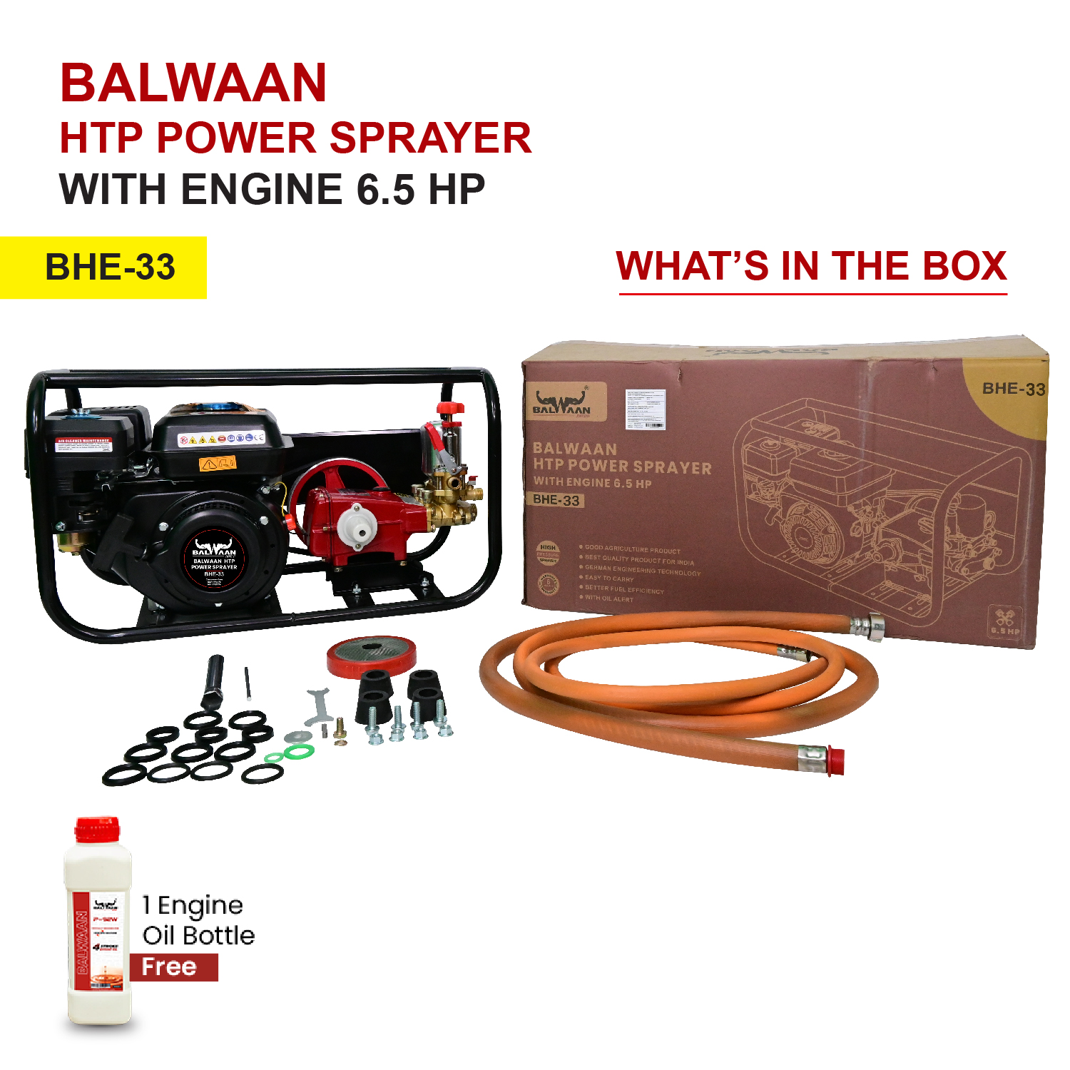 Balwaan BHE-33 HTP with Engine 6.5HP