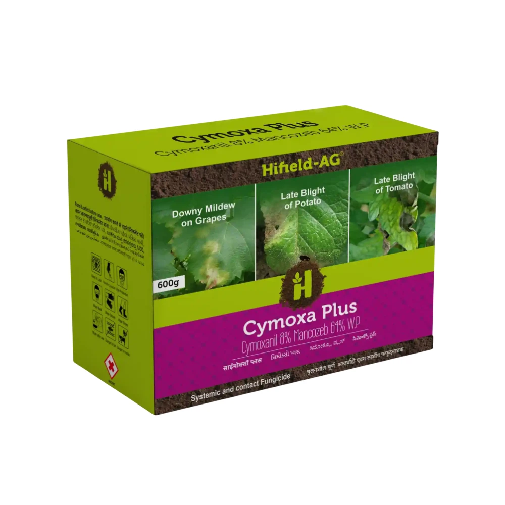 Hifield-AG | Cymoxa Plus – Cymoxanil 8% + Mancozeb 64% WP | Dual-Action Contact & Systemic Fungicide | Prevents & Cures Late Blight, Downy Mildew & Fungal Diseases