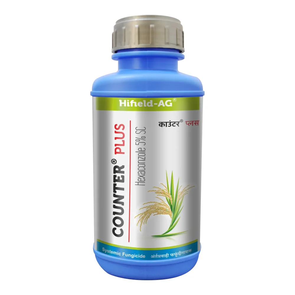 Hifield-AG | Counter Plus – Hexaconazole 5% SC | Advanced Systemic Fungicide for Long-Lasting Fungal Disease Control | Protects Crops from Sheath Blight, Rust, Powdery Mildew & Leaf Spot