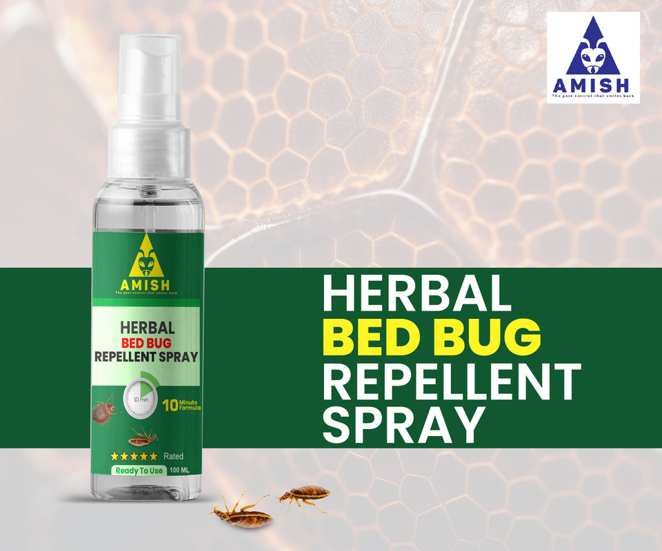 Amish- Bed-Bug Repellent 100ML Killer herbal Spray/Ready to use Bed- Bug killer Spray khatmal spray for Home, Kichen 100% Effective for Bed-Bugs with Amish Plant Based extract 
