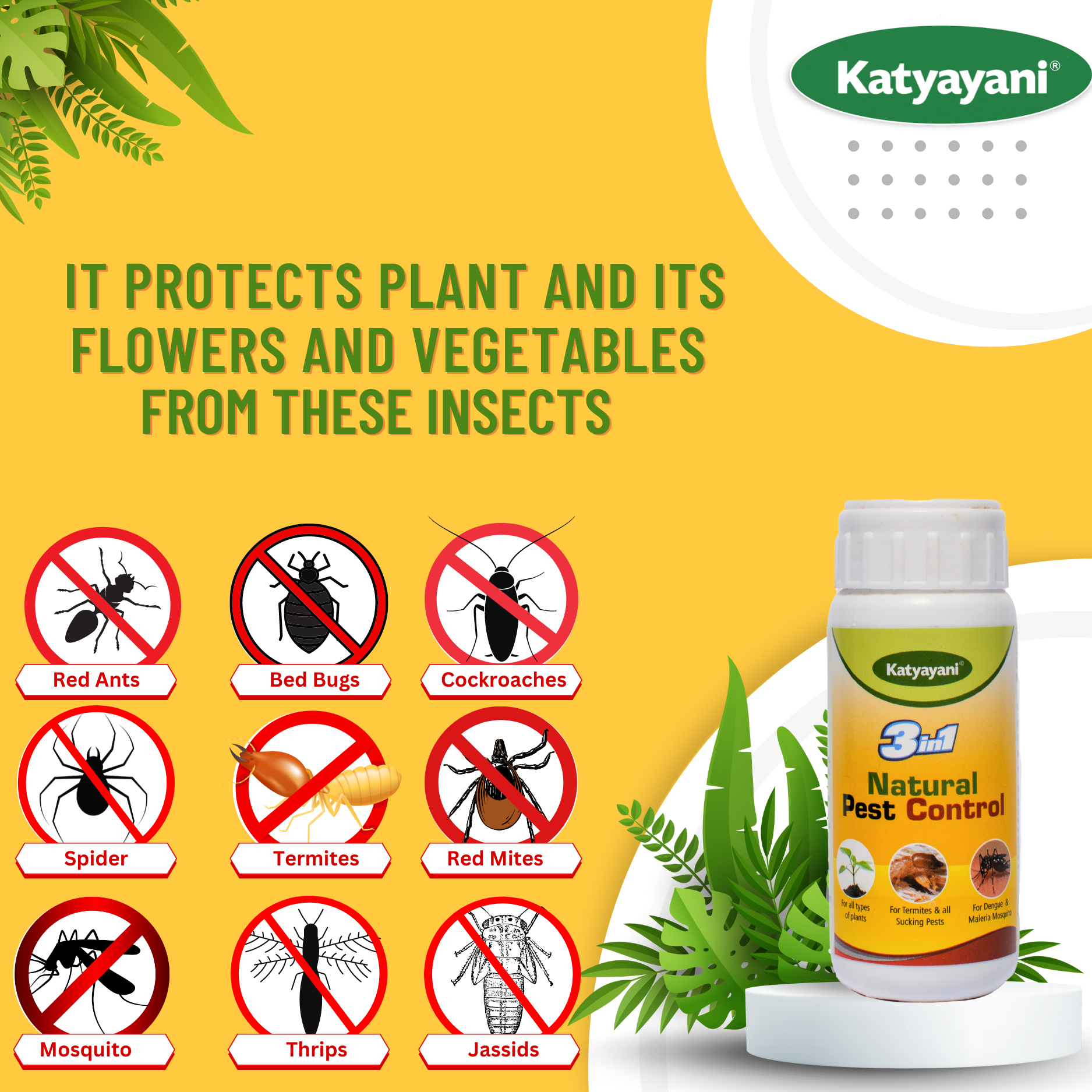 Katyayani 3 In1 Organic Pesticide for Plants & Home Garden 