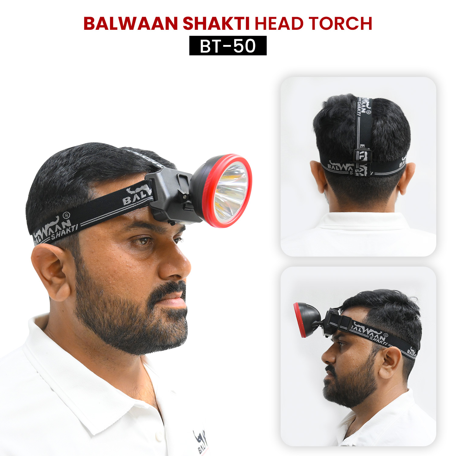 Balwaan Shakti LED Flashlight Head Torch | BT-50 | 5W LED Light | Multi Purpose Use