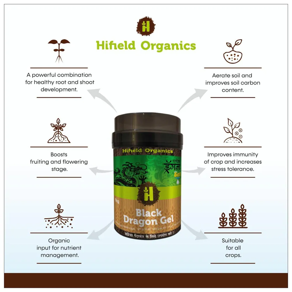 Hifield-ORG | Black Dragon Gel | Mineral rich Leonardite extract + Fulvic and Humic 25.05% For Shoot, Root Development and Nutrient Uptake