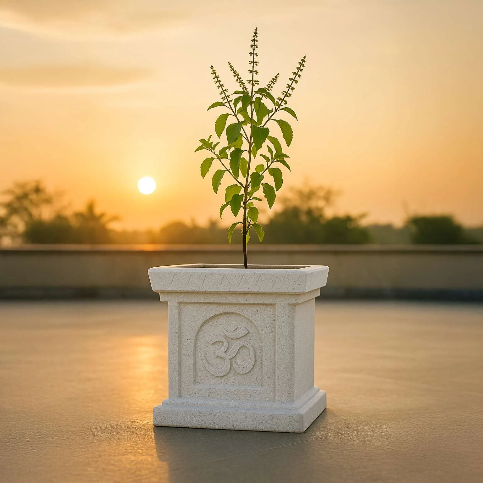 URBAN GROW | Tulsi Pots – Sacred Planters for Growing Holy Basil (Tulsi) at Home, Temples, or Gardens | Traditional Design with Durable Finish for Outdoor Use