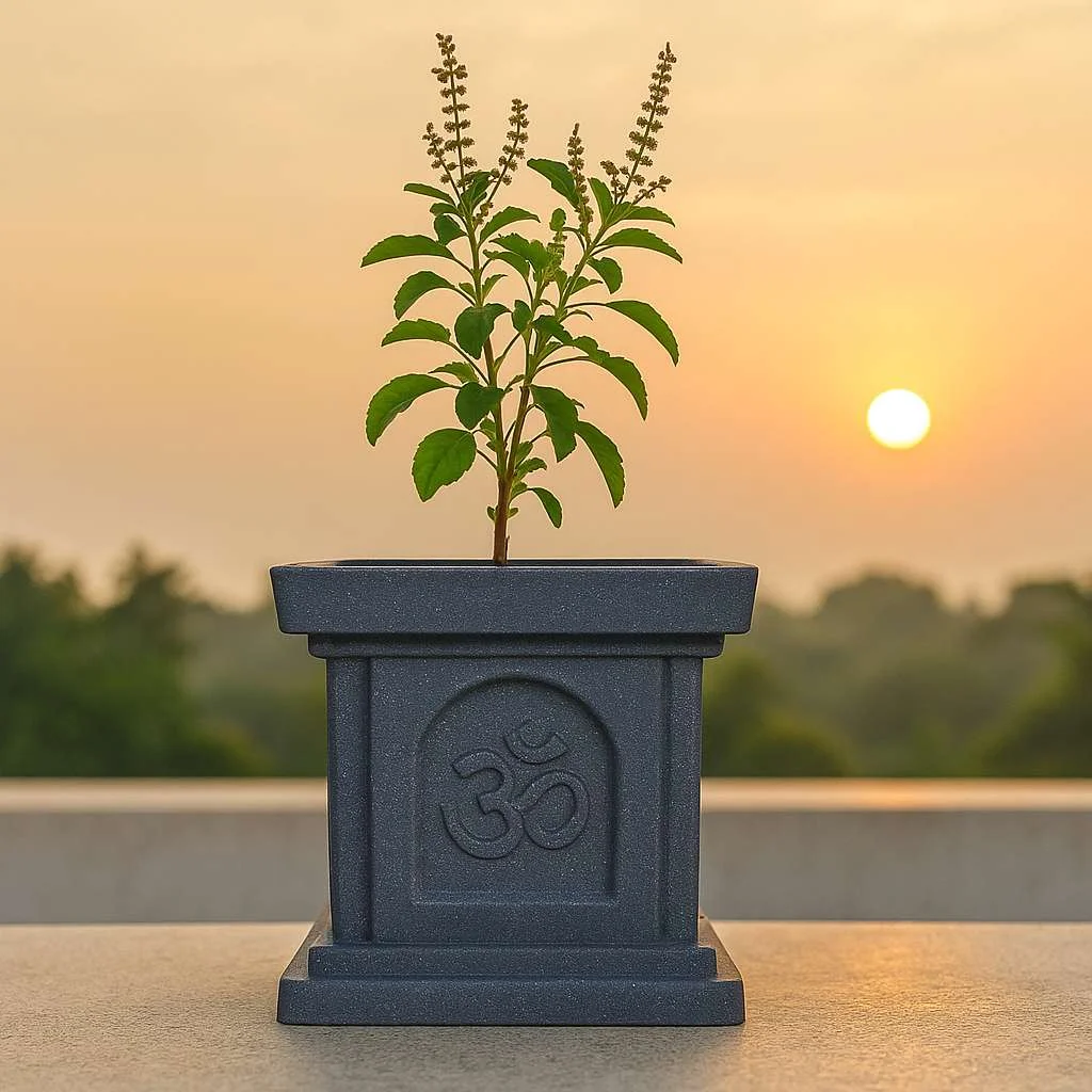 URBAN GROW | Tulsi Pots – Sacred Planters for Growing Holy Basil (Tulsi) at Home, Temples, or Gardens | Traditional Design with Durable Finish for Outdoor Use