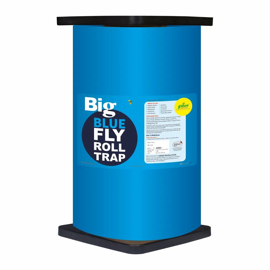  Big Blue Fly Sticky Roll Trap (30 x 100 Mtr)- Fruit Fly Trap | Vegetable Fly Trap | Sticky Roll Trap for Agriculture | Pest Control Trap | Non-Toxic Fly Trap | High-Quality Sticky Roll