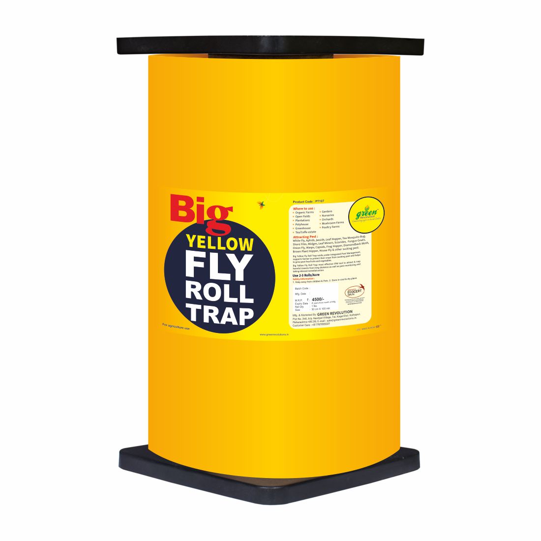  Big Yellow Fly Sticky Roll Trap (30 x 100)Mtr - Fruit Fly Trap | Vegetable Fly Trap | Sticky Roll Trap for Agriculture | Pest Control Trap | Non-Toxic Fly Trap | High-Quality Sticky Roll