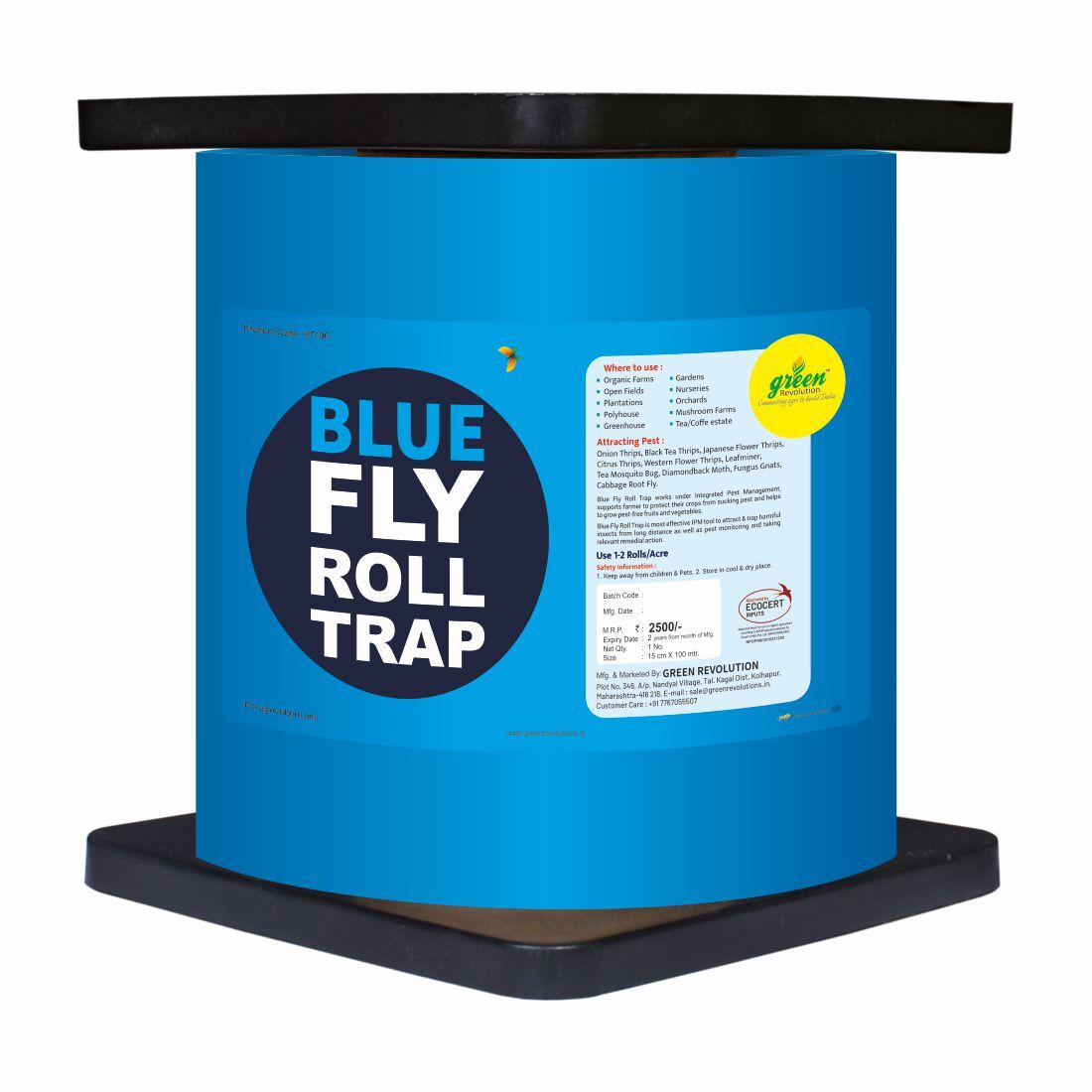  Blue Fly Sticky Roll Trap (15 x 100 Mtr) - Fruit Fly Trap | Vegetable Fly Trap | Sticky Roll Trap for Agriculture | Pest Control Trap | Non-Toxic Fly Trap | High-Quality Sticky Roll